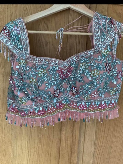 Sky Blue and Baby Pink Lehengha