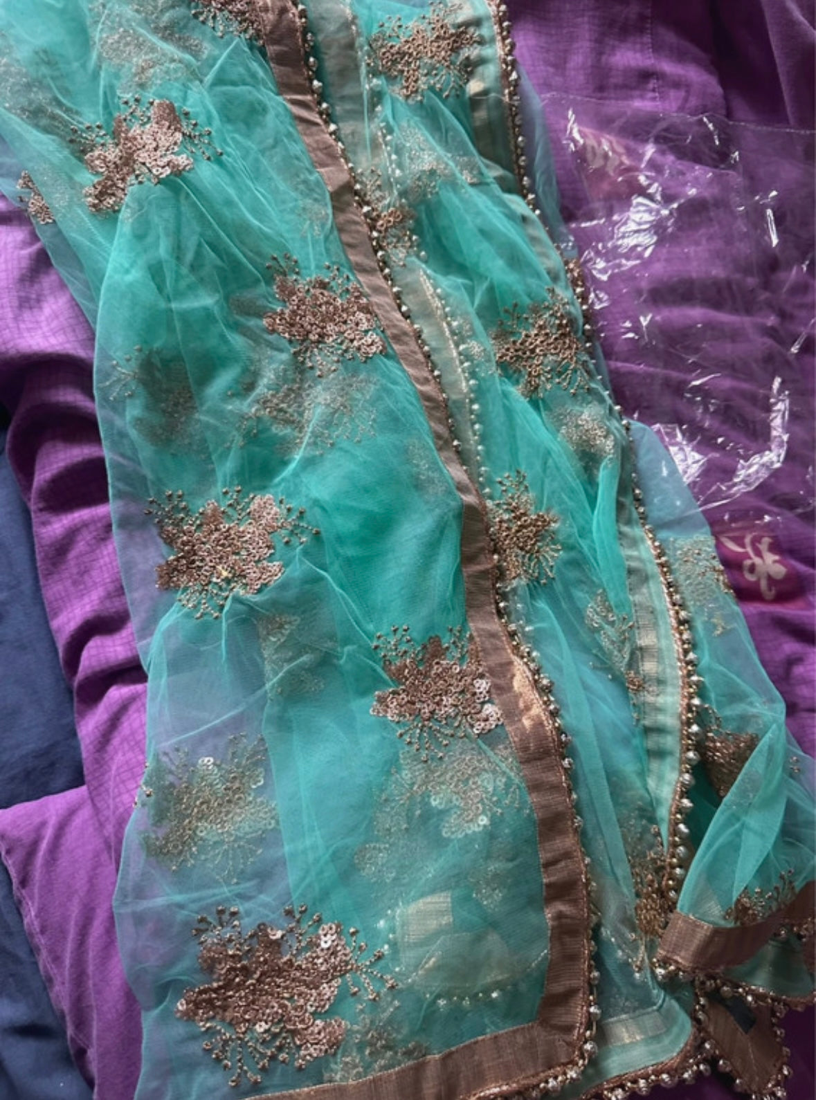 Gold and Green Salwa Kameez