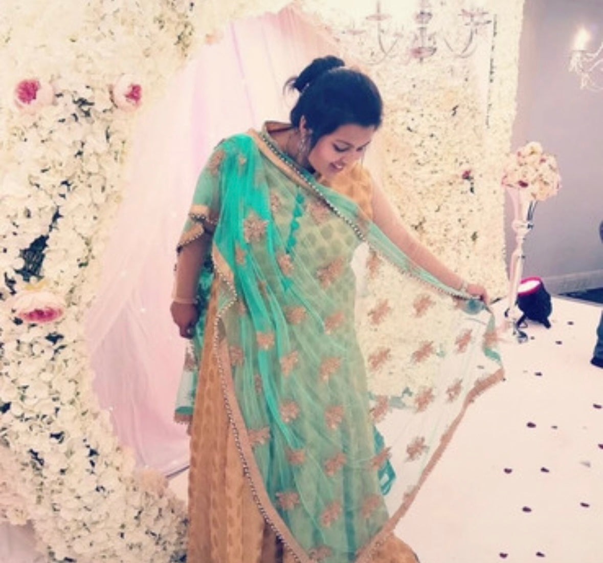 Gold and Green Salwa Kameez
