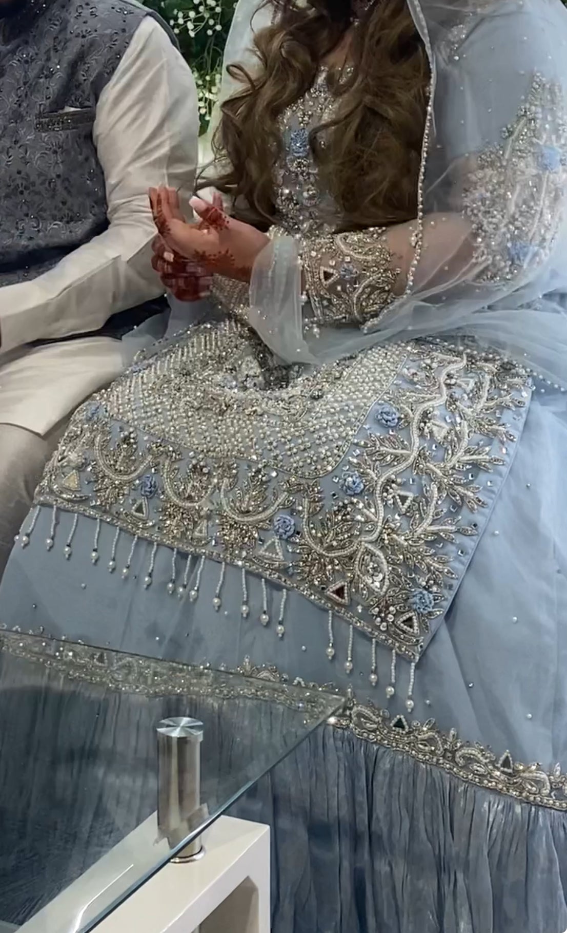 Sky blue lehnga