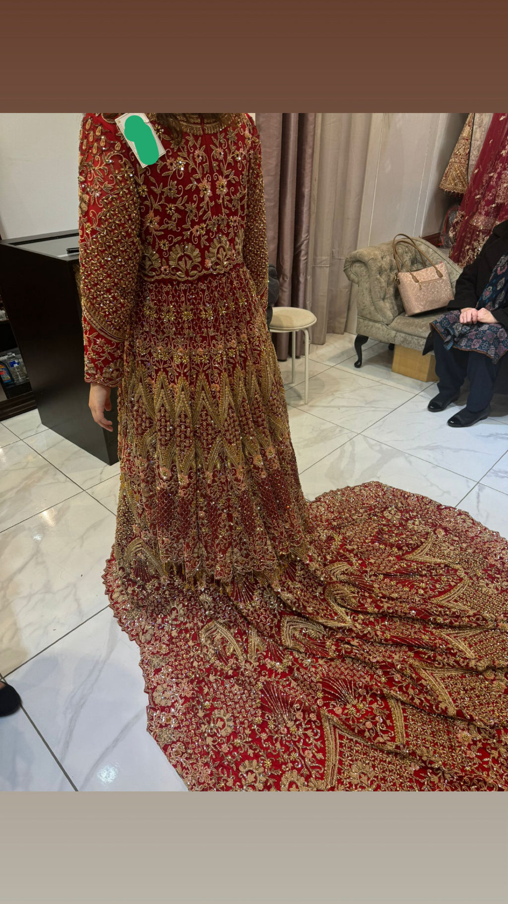Bridal lengha with trail by Wali