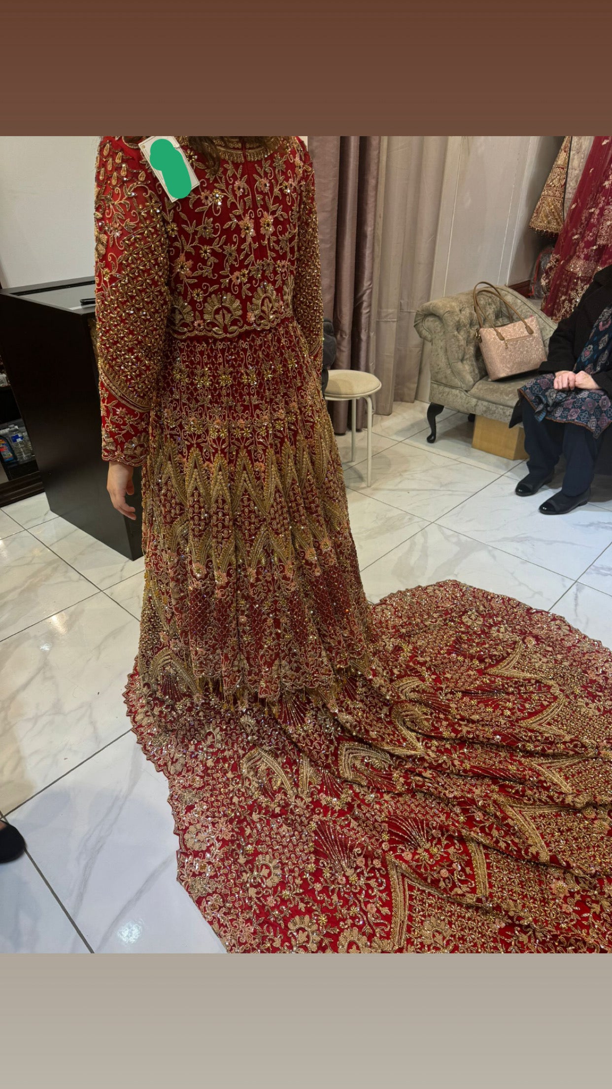 Bridal lengha with trail by Wali