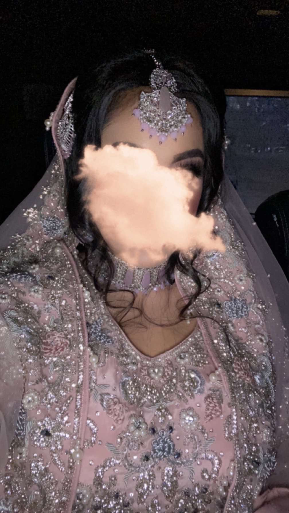 Pink lengha with heavy embroidery