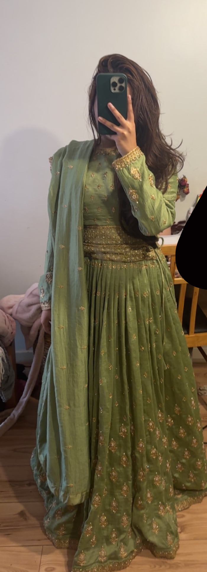 Sage Green Lengha Size 10