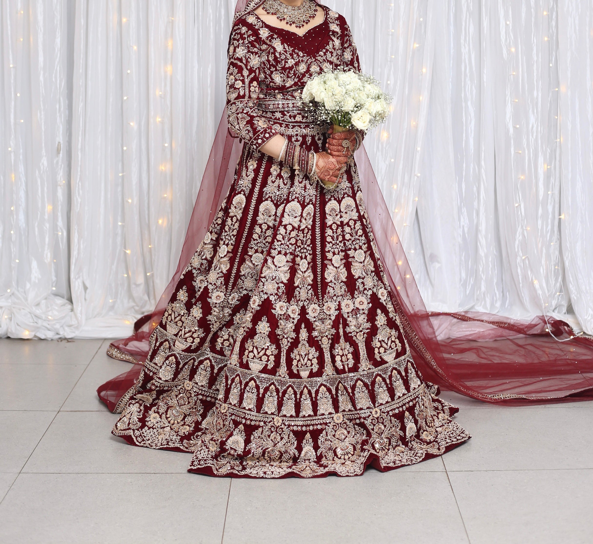 Heavily embellished bridal lehenga
