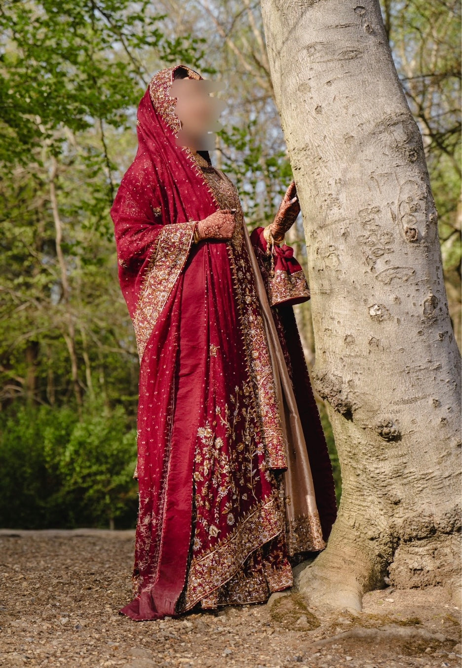 Pakistani Bridal Outfit Maroon/Pink