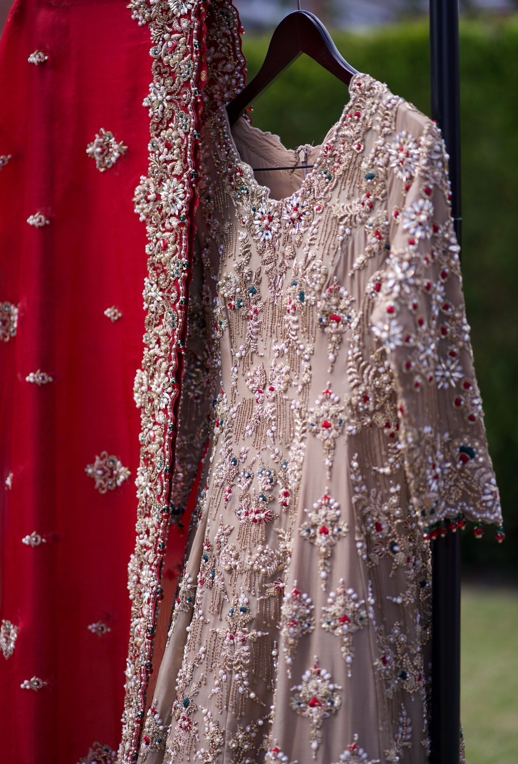 Hoor Qasim Champagne Bridal Dress