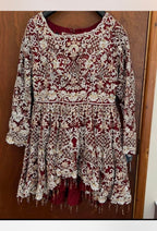 Heavy embellished Deep Red Bridal Dress