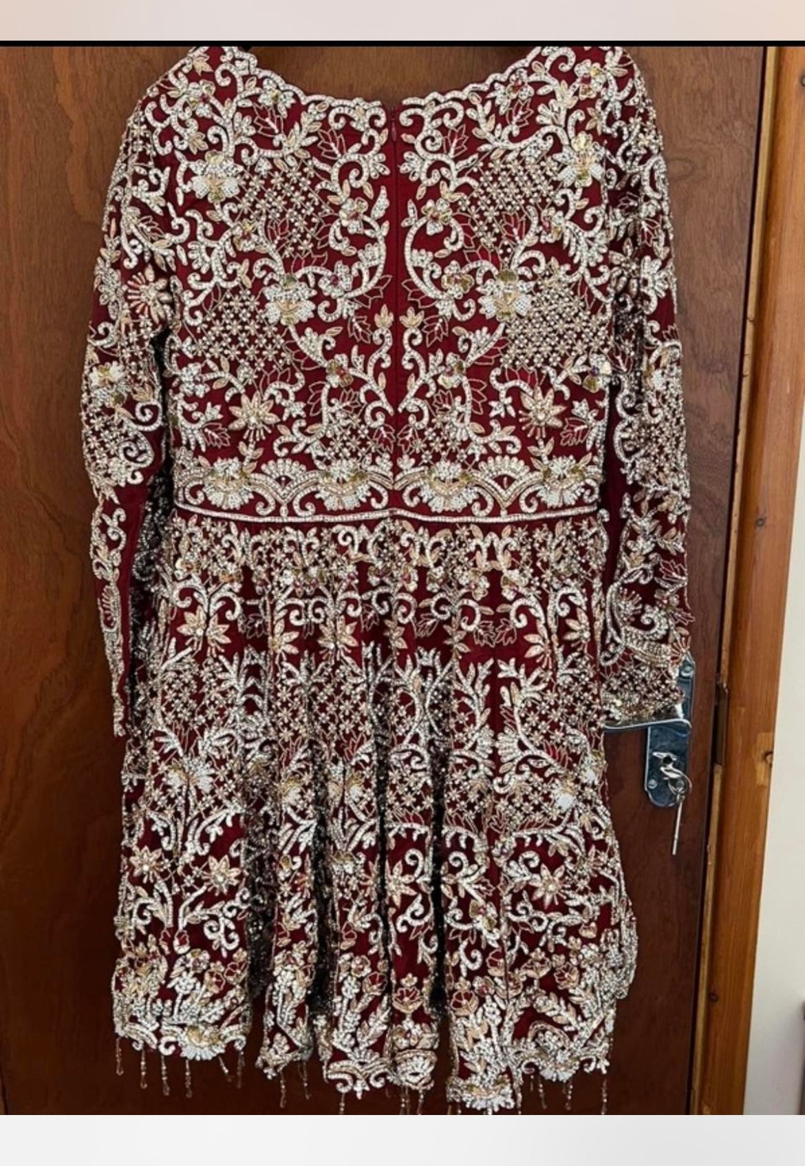 Heavy embellished Deep Red Bridal Dress