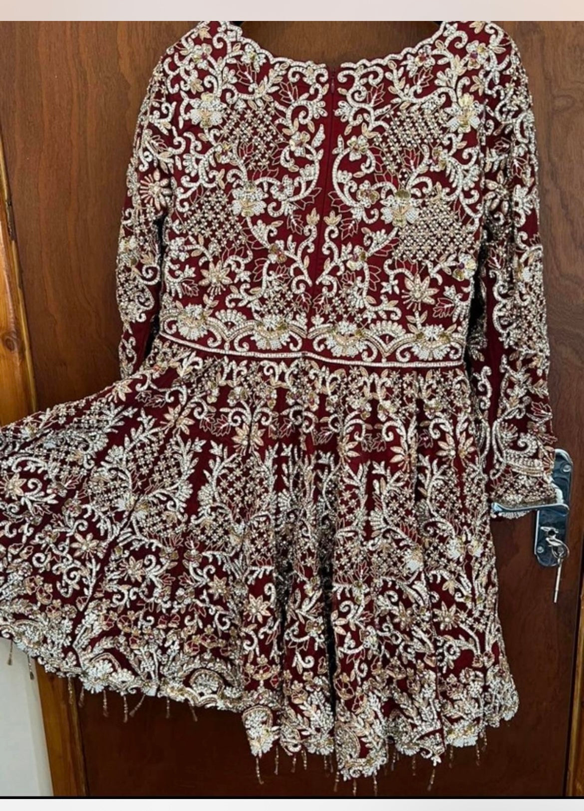 Heavy embellished Deep Red Bridal Dress
