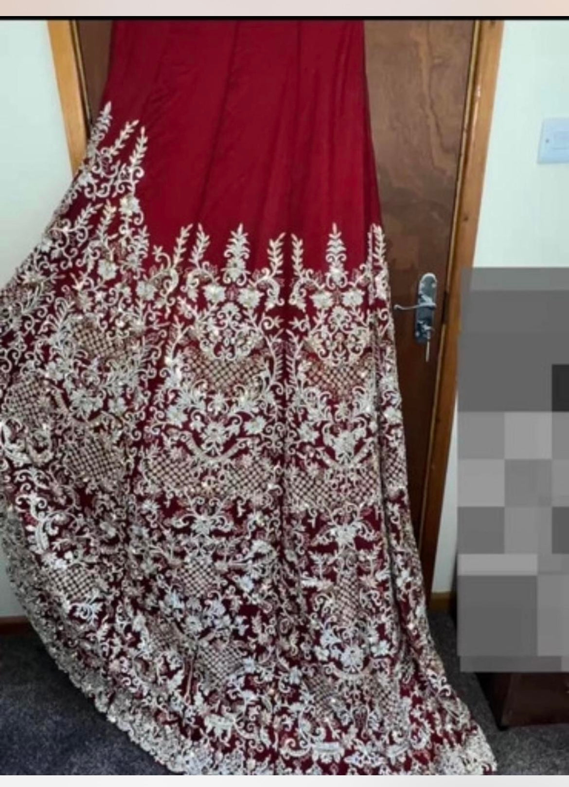 Heavy embellished Deep Red Bridal Dress