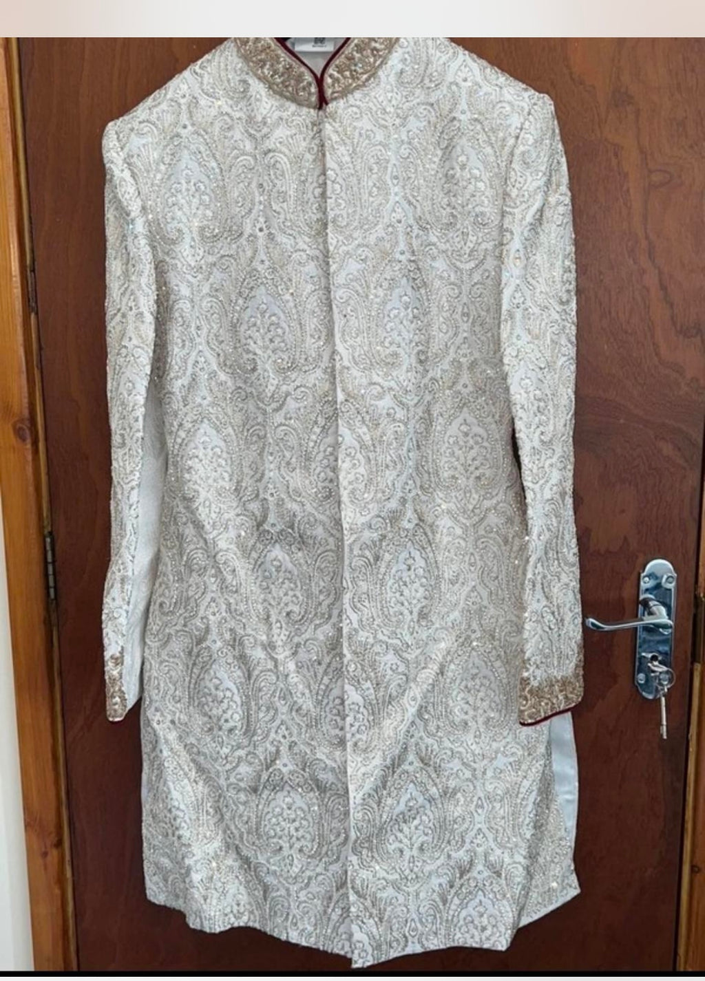 Stunning Sherwani with Red Shawl