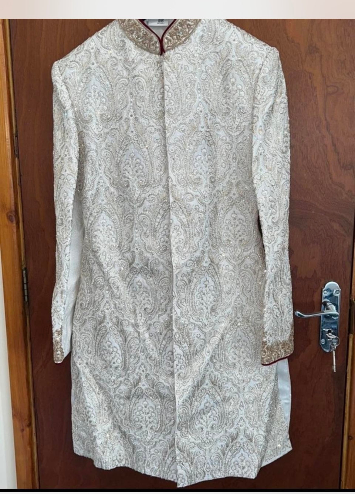 Stunning Sherwani with Red Shawl