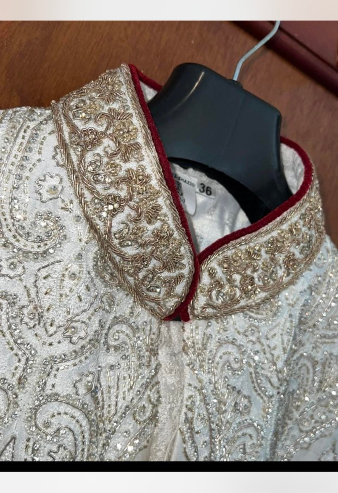Stunning Sherwani with Red Shawl