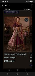 Lashkara Velvet  Lengha