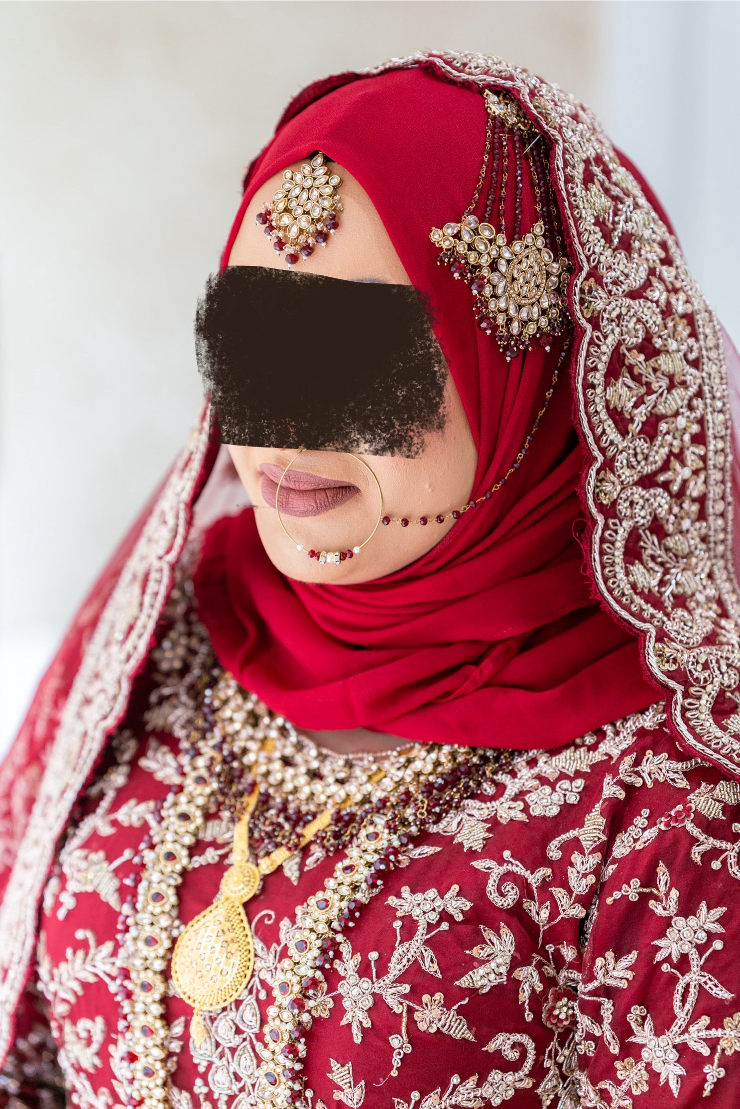 Bridal red Lengha. Skirt and long kameez