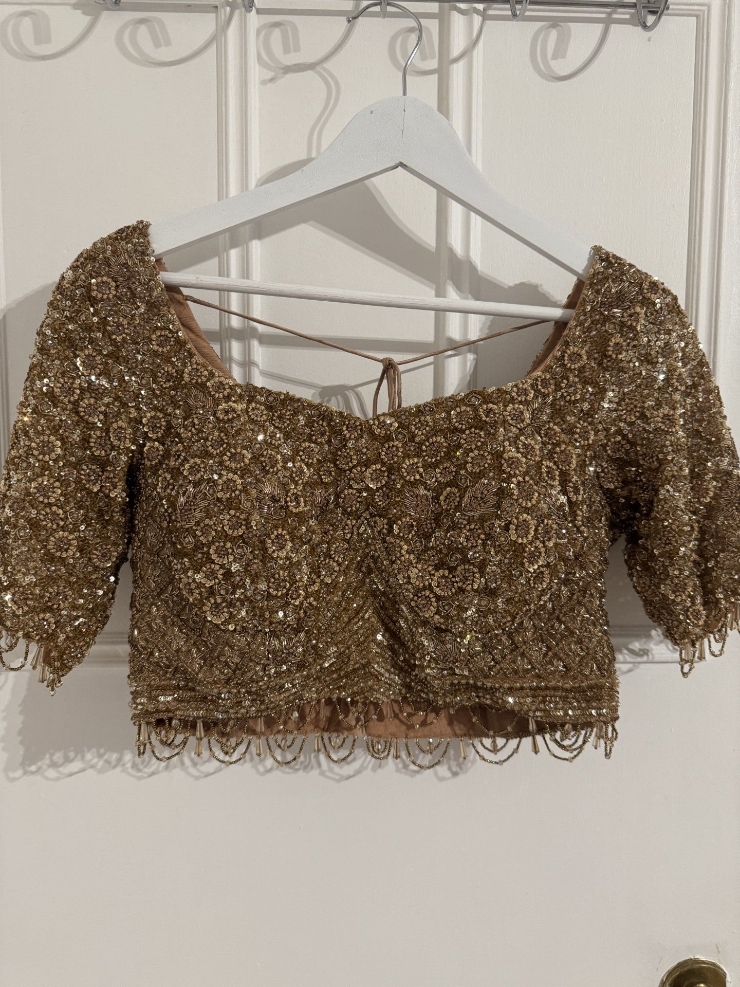 Champagne Bridal lengha- As exhibited at the National Asian Wedding Show at the Novotel West Hammersmith