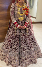 Mongas Maroon Bridal Gown