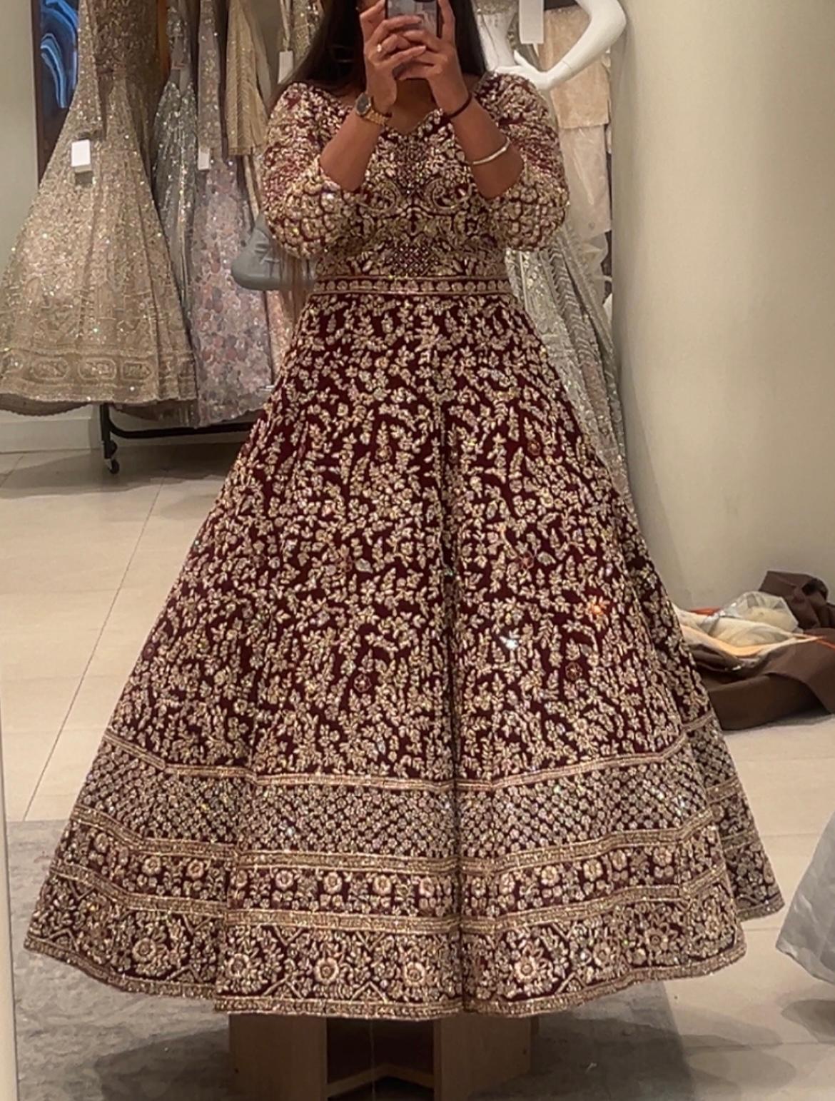 Mongas Maroon Bridal Gown