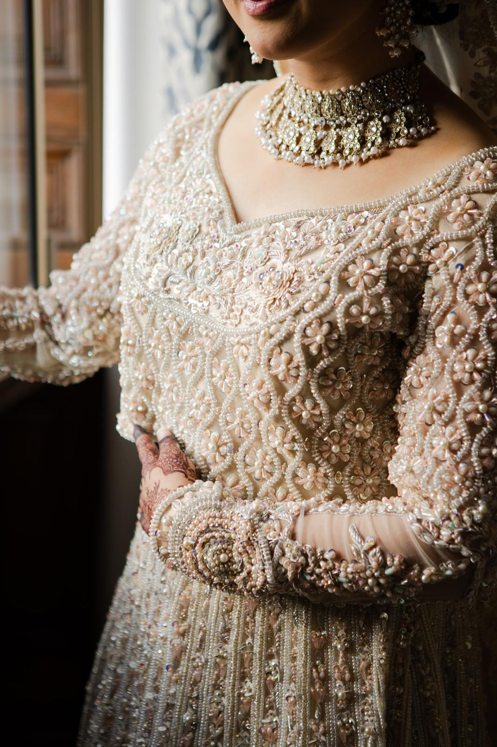 Ijaazat Attire Ivory/Champagne Lengha