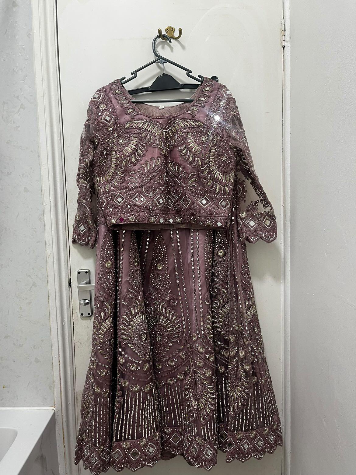 Mauve embellished lehenga