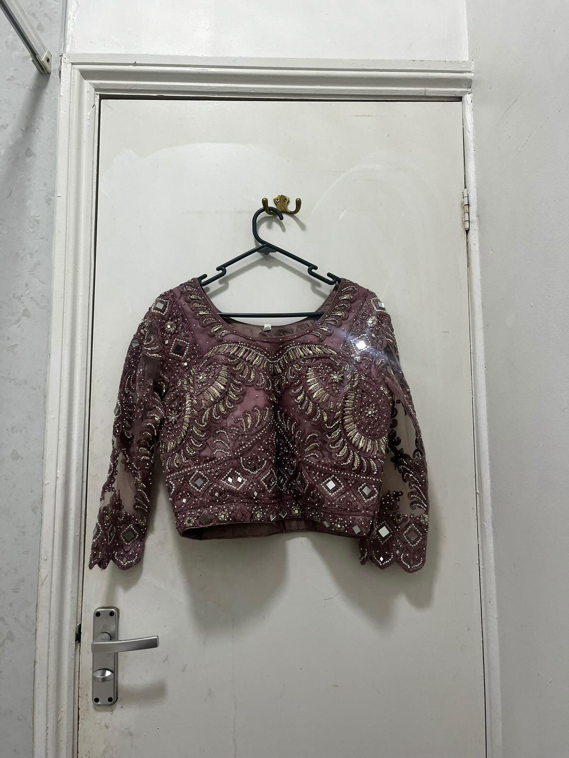 Mauve embellished lehenga