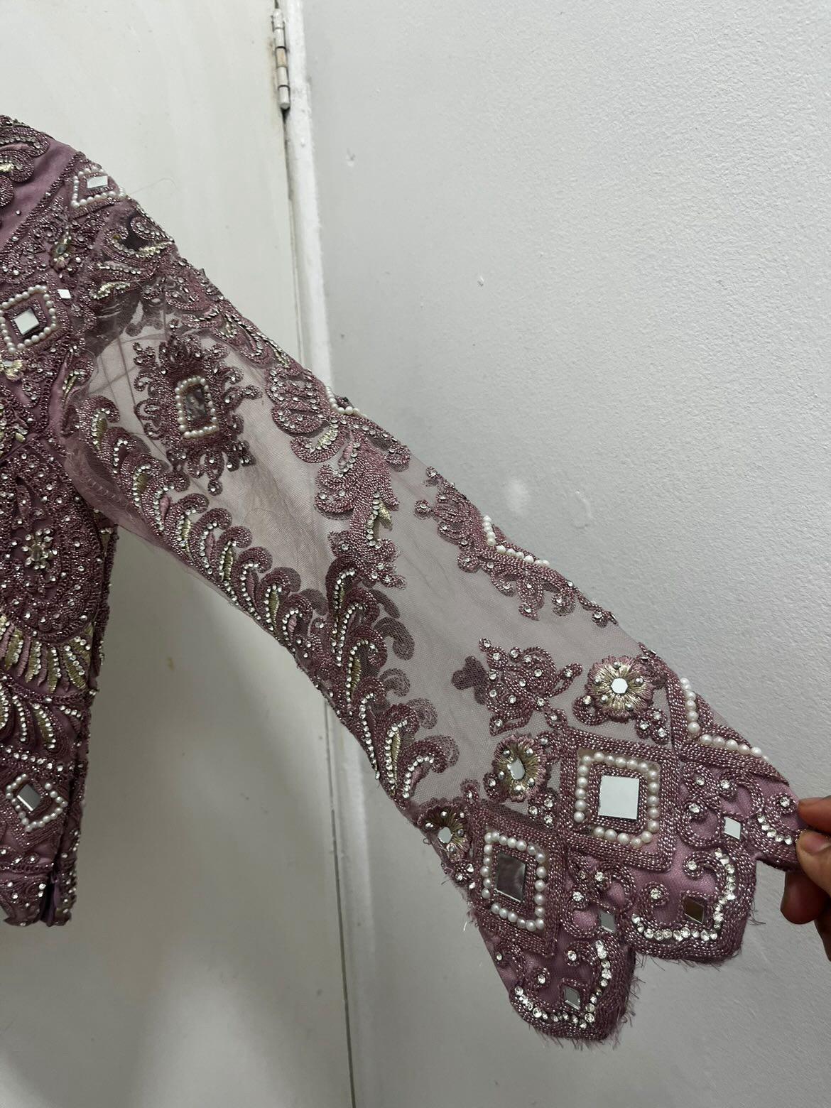 Mauve embellished lehenga