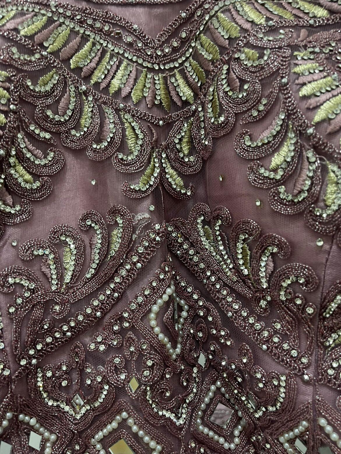 Mauve embellished lehenga