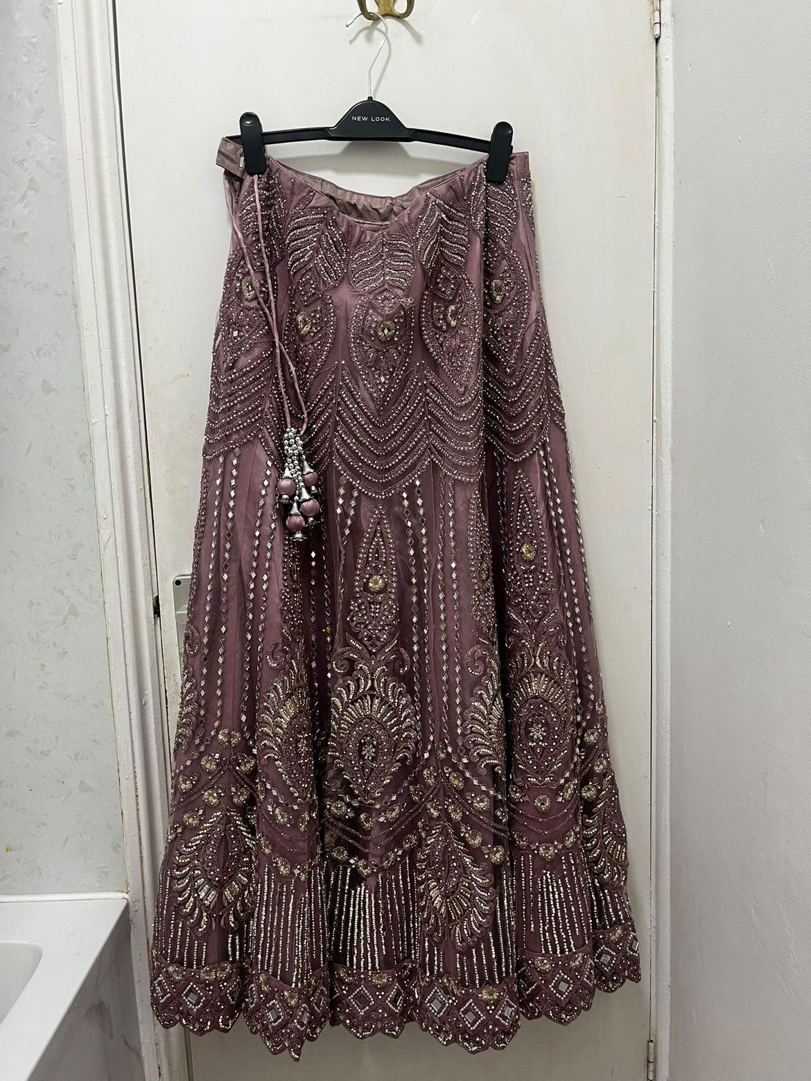 Mauve embellished lehenga