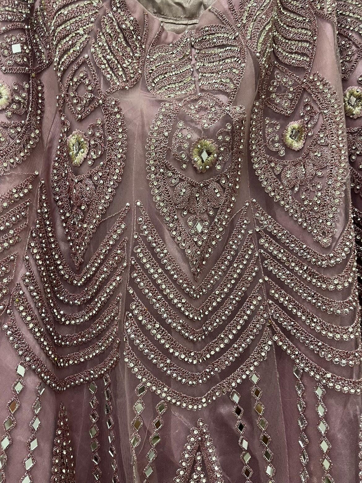 Mauve embellished lehenga