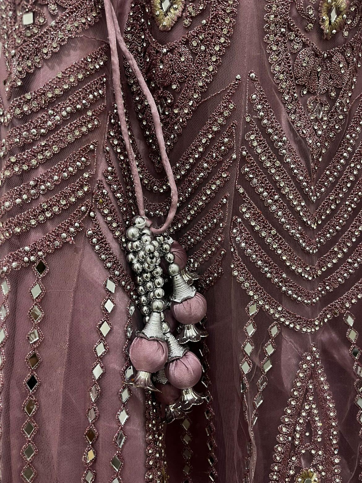 Mauve embellished lehenga