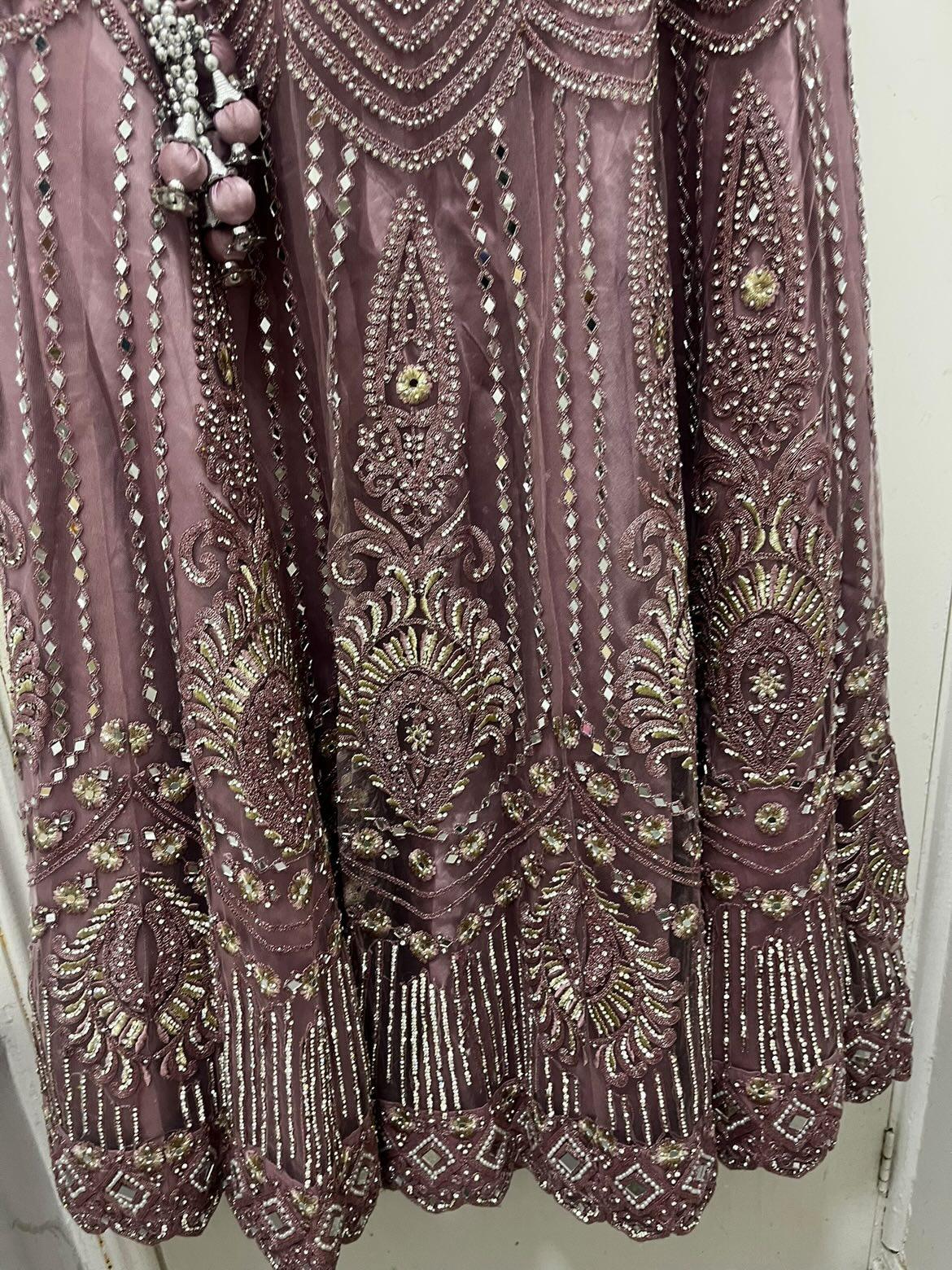 Mauve embellished lehenga