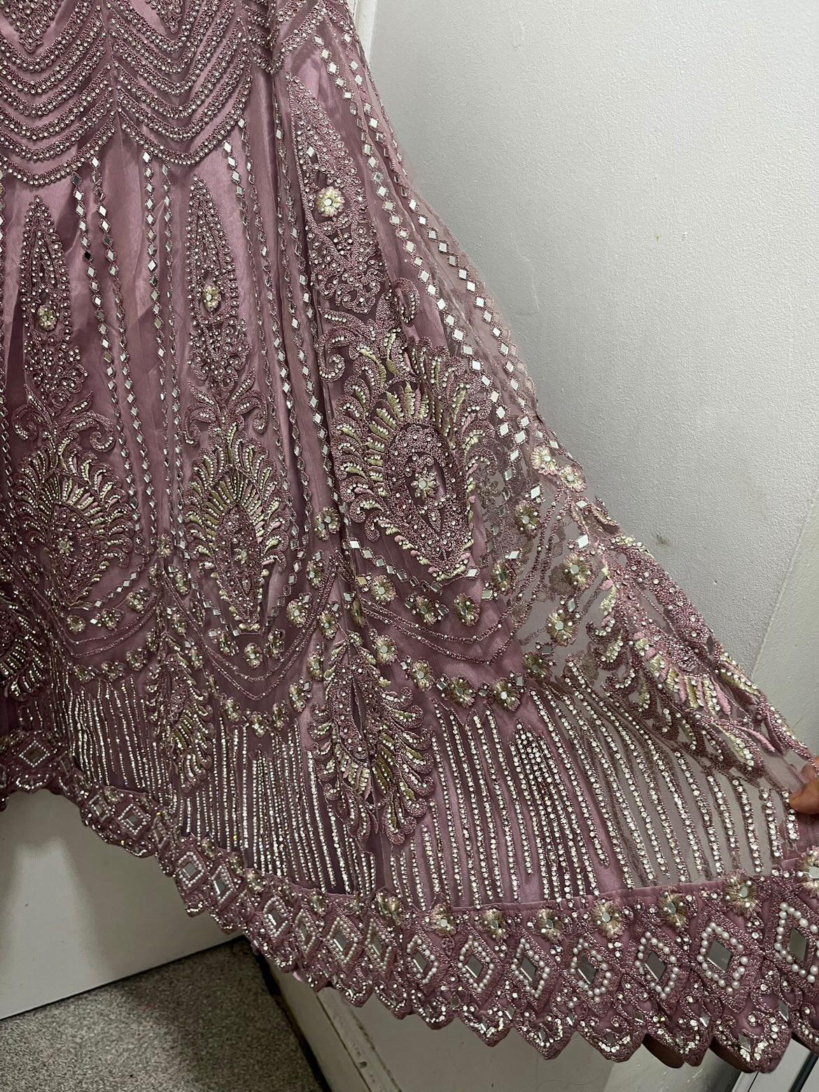 Mauve embellished lehenga