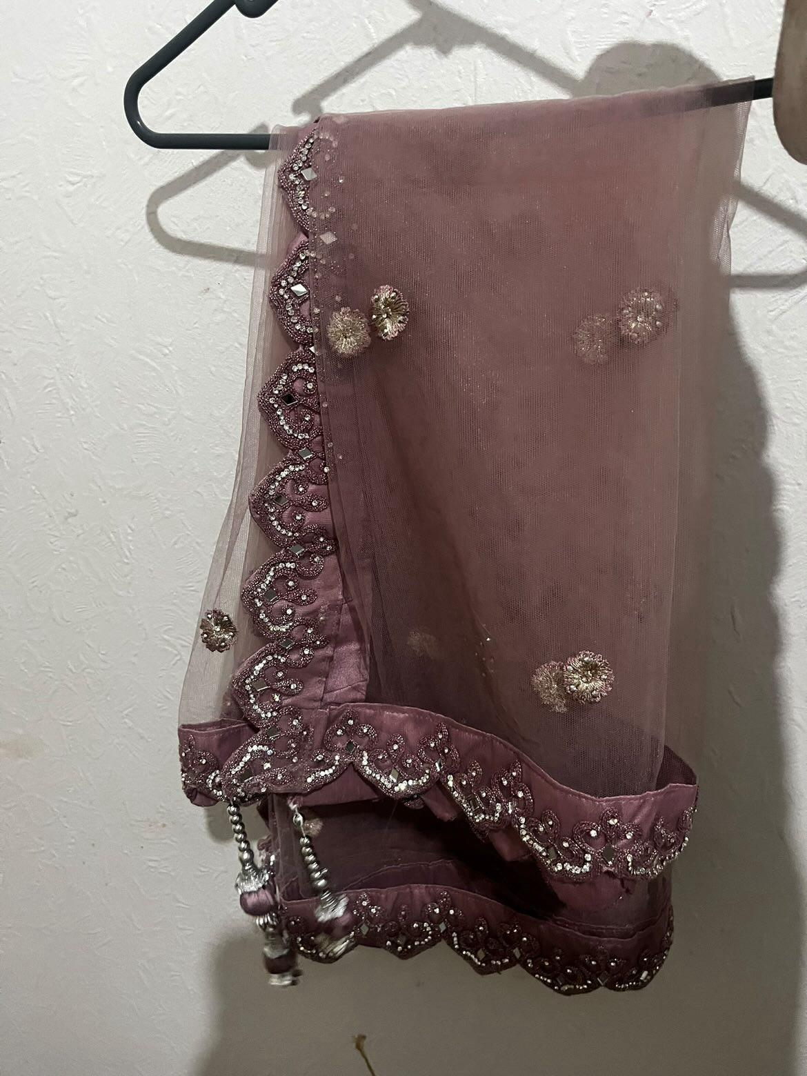 Mauve embellished lehenga
