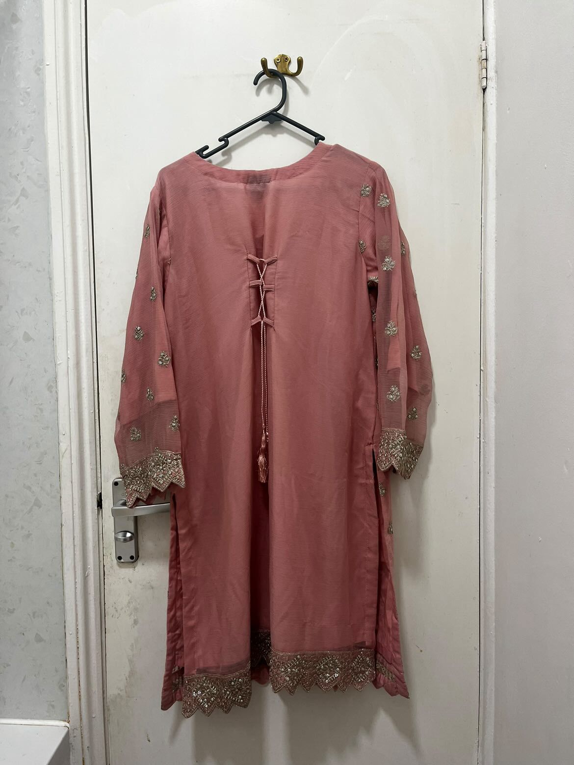 Embellished Pink Gharara Outfit (Size M)