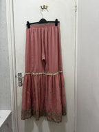 Embellished Pink Gharara Outfit (Size M)