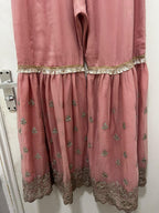 Embellished Pink Gharara Outfit (Size M)